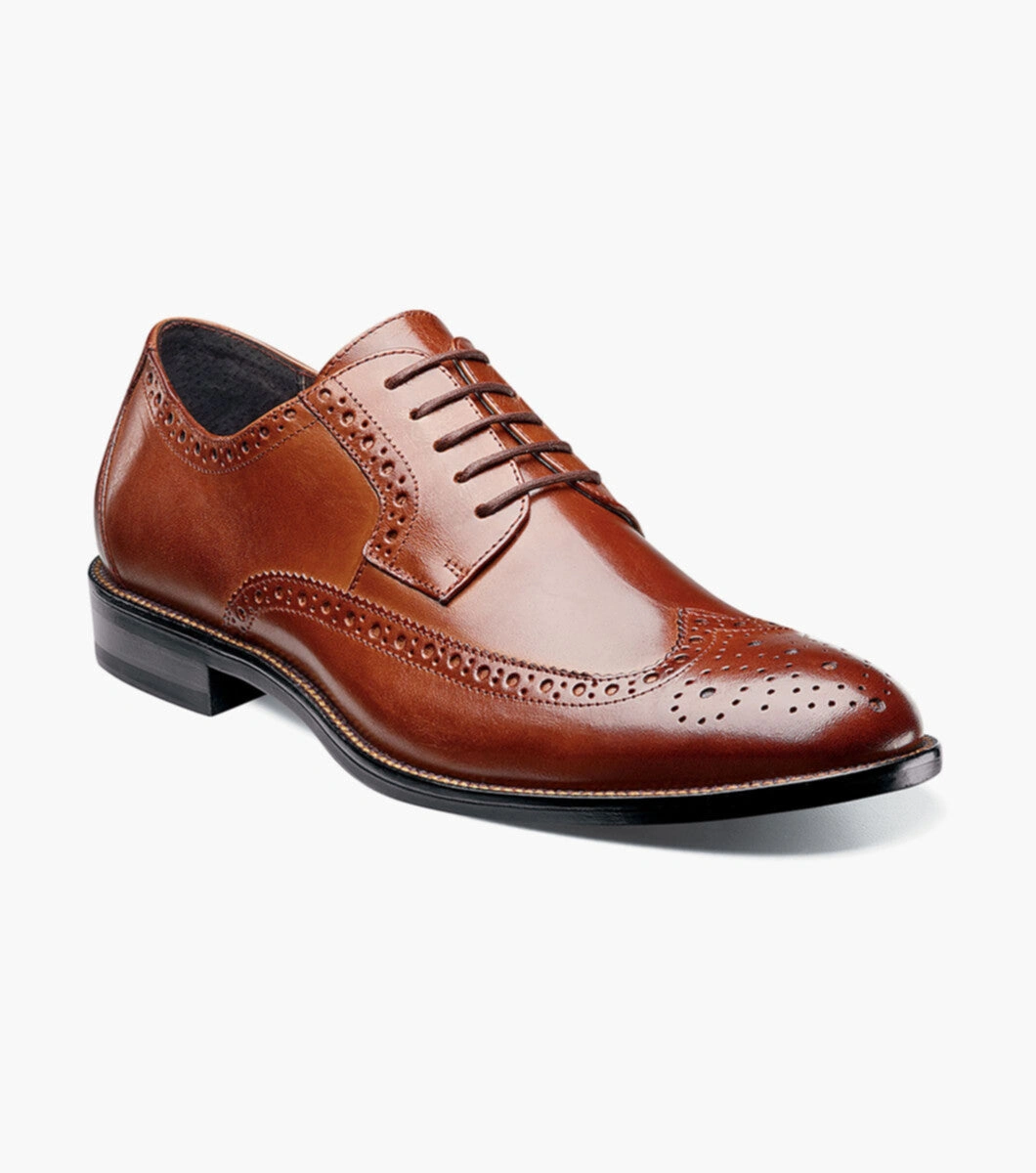 Stacy Adams Garrison Wingtip – Klassischer Cognac Herren Schuhe für edle Momente.